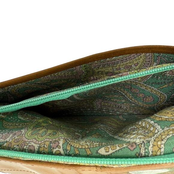 HOBO Rachel Continental Wallet Kiss Clasp Gold Hardware Tan Leather - Picture 6 of 13